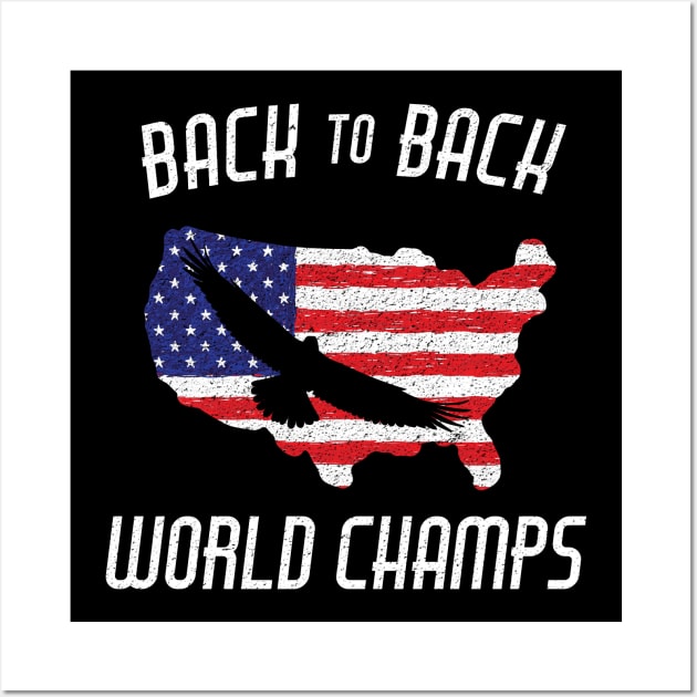 USA Back to Back World Champs Eagle Soaring America Wall Art by Bluebird Moon